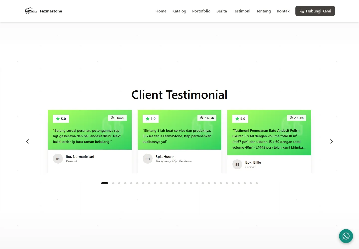 Screenshot website Batu Alam Supplier