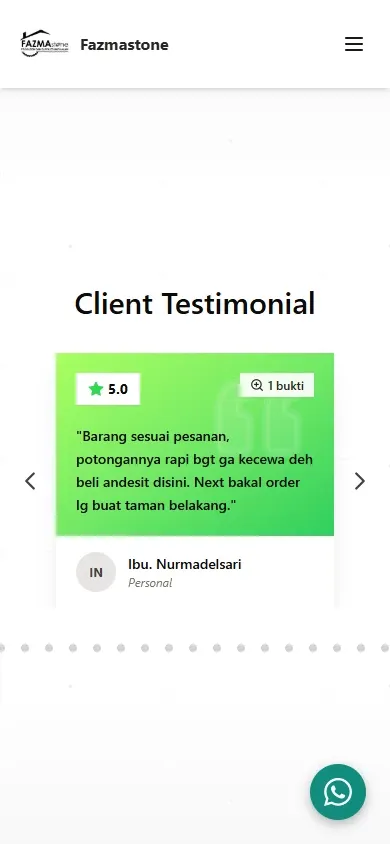 Batu Alam Supplier: Tampilan beranda Batu Alam Supplier di perangkat mobile.