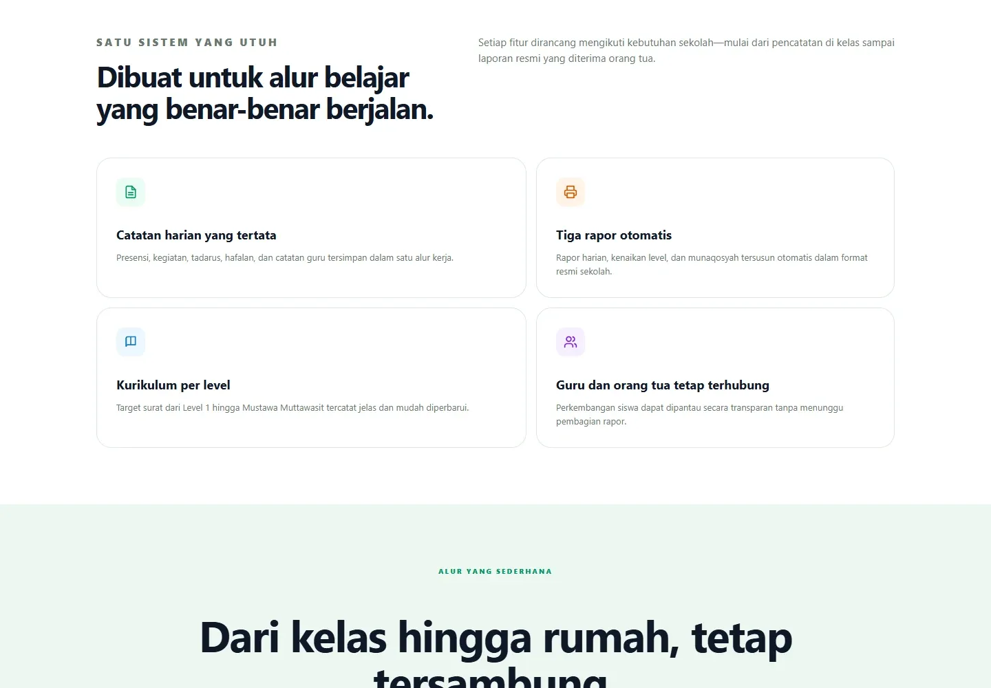 Ngaji Yuk!: Bagian beranda Ngaji Yuk!, tampilan desktop pertama.